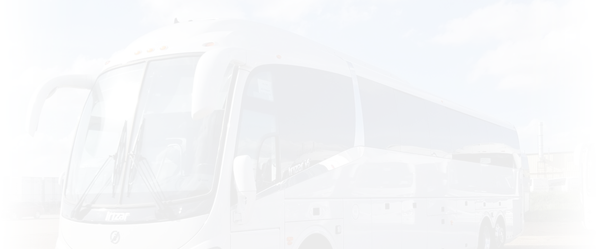 White charter bus transportation service